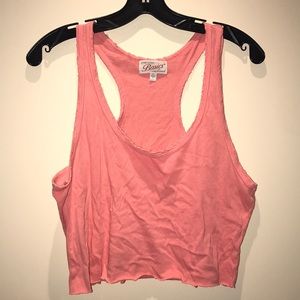Cotton distressed racerback crop top